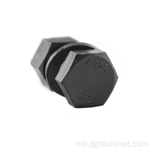 Bolt Hex Hex Relia Relia Zink Hitam Dengan Kacang Kacang Dan Pencuci